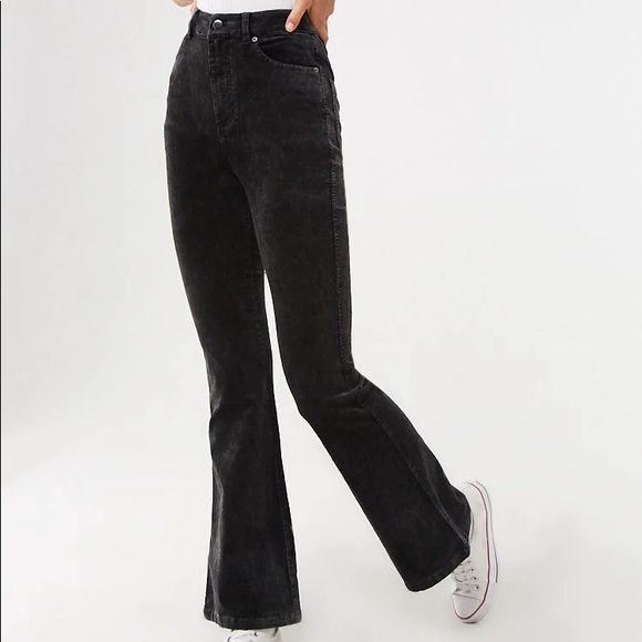 Forever 21 Black Corduroy Flare Pants - Picture 1 of 4
